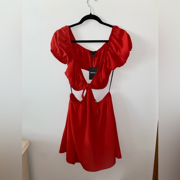 Red Cutout Mini Dress - Picture 1 of 2